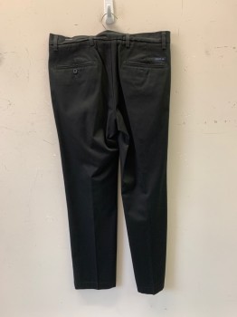 DOCKERS, Black, Cotton, Solid, F.F, 4 Pockets, Zip Fly