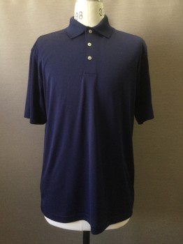 PRO TOUR, Navy Blue, Synthetic, Solid, Navy, Short Sleeves,