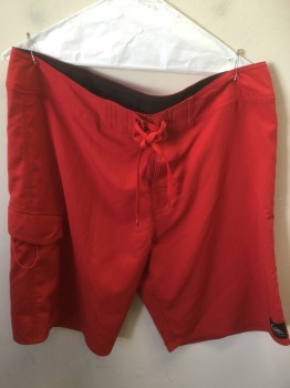 QUICK SILVER, Red, Polyester, Solid, Lacing, 1 Right Pocket,