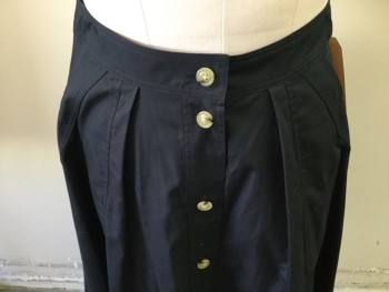 VINCE, Midnight Blue, Cotton, Solid, 4 Pockets, Button Front,