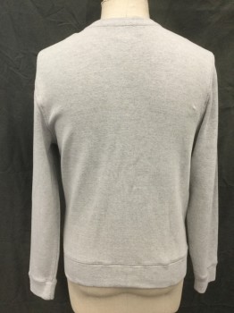 BROOKS BROTHERS, Lt Gray, Cotton, Solid, Button Front, Long Sleeves, 2 Pockets, 5 Buttons