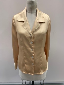 Womens, Blouse, JACLYN SMITH, Gold, Polyester, M, C.A., B.F., L/S