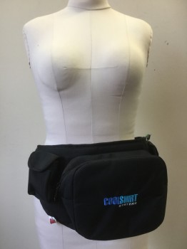 Unisex, Cool Pack, Fanny Pack, WPI, COOLSHIRT SYSTEMS, Black, Synthetic, Solid, WE HAVE a LARGE QUANTITY of THESE AVAILABLE. 
Powered by 7.4V, use as a self contained portable cooling system without being tied down to a power outlet. Helps to maintain a safe core body temperature. Cool Suit, Cool Shirt