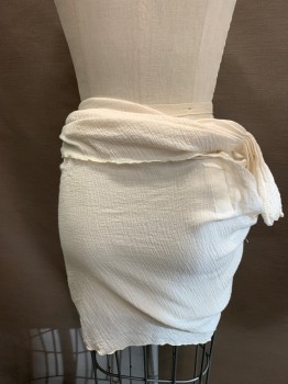 Womens, Historical Fiction Piece 2, MTO, Ecru, Cotton, Solid, W26, Wrap Sarong with Velcro Closures
