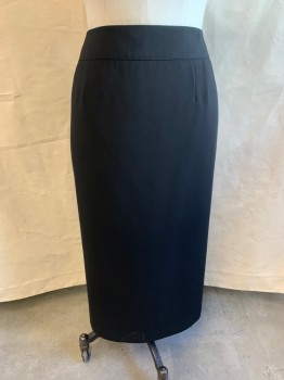 Womens, Skirt, Long, STYLE & CO COLLECTIO, Black, Polyester, Solid, 22, Back Zipper, 1 Back Vent