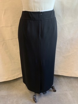 Womens, Skirt, Long, STYLE & CO COLLECTIO, Black, Polyester, Solid, 22, Back Zipper, 1 Back Vent
