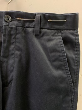 DOCKERS, Navy Blue, Cotton, Solid, F.F, 4 Pockets, Zip Fly *Hole at Back*