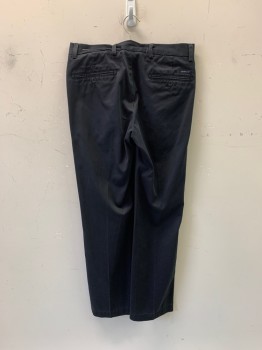 DOCKERS, Navy Blue, Cotton, Solid, F.F, 4 Pockets, Zip Fly *Hole at Back*