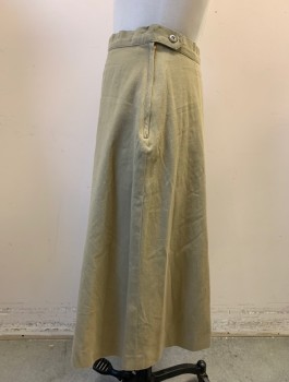 MTO, Khaki Brown, Cotton, Solid, 1940s Soft Twill, 6 Panel, Side Zip, Button Waist, Mid Calf Length, WPA, Multiple