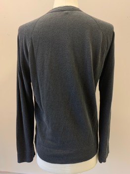 JAMES PERSE, Dk Gray, Cotton, Heathered, L/S, Crew Neck