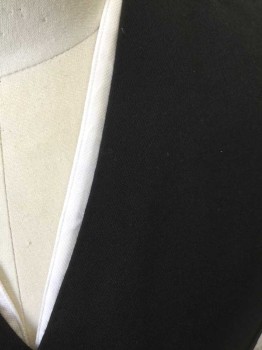 Mens, 1930s Vintage, Formal Vest, MTO, Black, White, Brown, Wool, Cotton, Solid, Speckled, 38, Vest - Button Front, V-neck, 4 Pockets, Interior Buttons on Neck Edge for Addition of White Pique Accents, Printed Back, Adjustable Back Waist Buckle,
