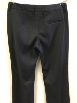 L'AGENCE, Black, Polyester, Viscose, Solid, Flat Front, Zip Front, 3 Pockets, Waistband, Belt Loops,