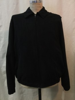 GARY PLAYER, Black, Polyester, Nylon, Solid, Black, Zip Front, Collar Attached, 2 Zip Pockets