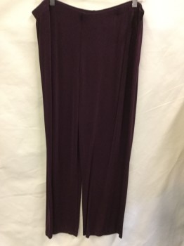 Womens, Suit, Pants, TRAVELERS-CHICO'S, Red Burgundy, Polyester, Elastane, Solid, 3, Pants, Burgundy Stretchy, Elastic Waist