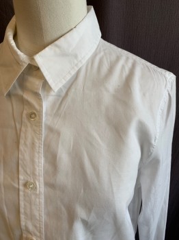 J CREW BOY, White, Cotton, Solid, L/S, Button Front, C.A.,
