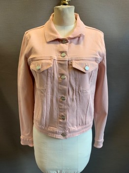 Womens, Jean Jacket, SANCTUARY, Pink, Cotton, B: 36, S, C.A., Single Breasted, Button Front, 2 Breast Pockets, 2 Side Waist Pockets