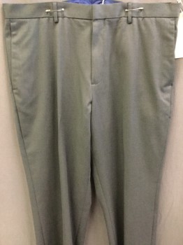 BANANA REPUBLIC, Charcoal Gray, Black, Cotton, Polyester, Solid, Flat Front, 4 Pockets , Belt Loops,