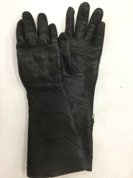 Unisex, Sci-Fi/Fantasy Gloves, MTO, Midnight Blue, Leather, Solid, S Mens, L Wo, Gauntlets, Side Zip, Sturdy Well Made and Clean