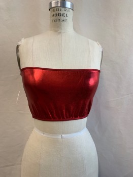 Womens, Top, JE T'AIME, Red, Nylon, Spandex, Solid, S, Tube Top