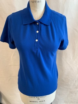 HARRITON, Royal Blue, Polyester, Cotton, Solid, C.A., 3 Buttons, S/S,