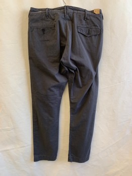 Mens, Casual Pants, RRL, Dk Gray, Cotton, 31/30, Side Pockets, Zip Front, Flat Front, 2 Back Pockets