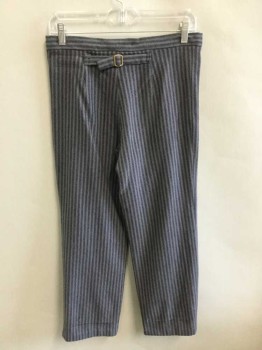 Childrens, Pants 1890s-1910s, JOHN KRISTIANSEN, Gray, Charcoal Gray, Wool, Herringbone, Stripes, I:25, W:25, Flat Front, Button Fly, Suspender Buttons At Inside Waistband, Belted Back, IMade To Order