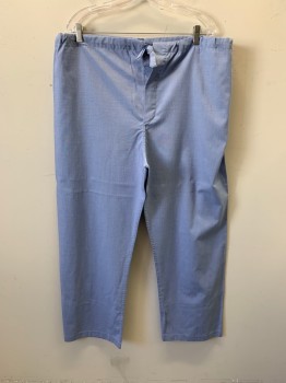 BROOKS BROTHERS, French Blue, Cotton, Check - Micro , Drawstring Waistband, Button Fly