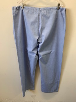 BROOKS BROTHERS, French Blue, Cotton, Check - Micro , Drawstring Waistband, Button Fly