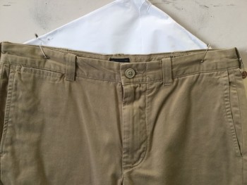JCREW, Tan Brown, Cotton, Solid, Flat Front, 5 Pockets, Cuffed