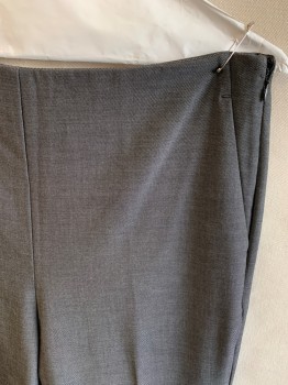 ANN TAYLOR, Black, Lt Gray, Polyester, Rayon, 2 Color Weave, Side Zipper, Invisible Zipper, 4 Pockets, Slim, Creased Front