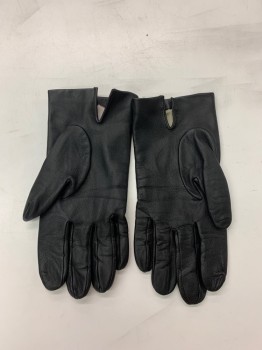 Mens, Leather Gloves, DENTS, Black, Leather, Solid, 6, Wrist Length