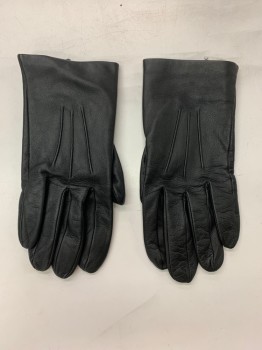 Mens, Leather Gloves, DENTS, Black, Leather, Solid, 6, Wrist Length