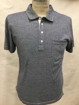 BILLY REID, Black, Gray, Off White, Cotton, Stripes - Horizontal , Black, Gray, Off White Thin Horizontal Stripes, Collar Attached, 4 Button Front, 1 Pocket, Short Sleeve,