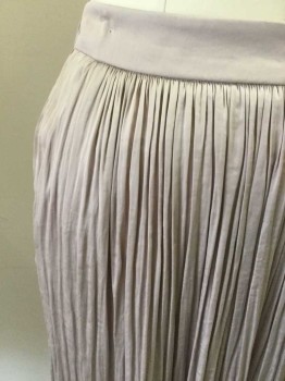 Womens, Skirt, Long, ZARA, Dusty Lavender, Synthetic, Solid, M/L, Wrinkle Pleated, Elastic Back, Pockets, Gathered Into Waistband