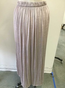 ZARA, Dusty Lavender, Synthetic, Solid, Wrinkle Pleated, Elastic Back, Pockets, Gathered Into Waistband