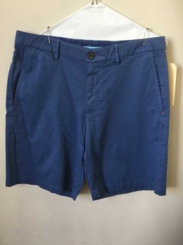 TOMMY BAHAMA, French Blue, Cotton, Solid, Flat Front, Belt Loops, Zip Fly, 5 + Pockets (including Watch Pocket)