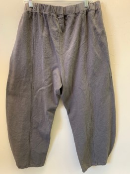 IXIMO, Gray, Cotton, Linen, Solid, Wide Leg, 2 Pockets, Elastic Waist
