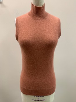 BY BLOOMINGDALES, Dusty Rose Pink, Cashmere, Turtle Neck, Sleeveless