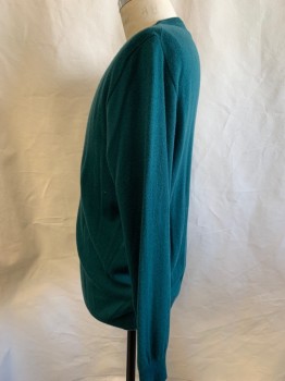 J CREW, Teal Green, Cashmere, Solid, CN, L/S,