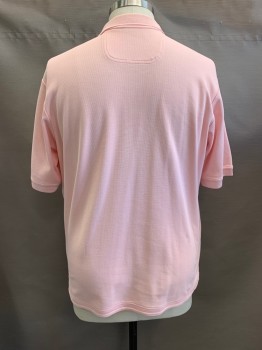 TOMMY BAHAMA, Pink, Cotton, Spandex, C.A., 1/4 Button Front, S/S