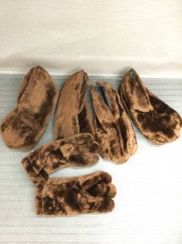 Unisex, Walkabout, MARYLEN, Chestnut Brown, White, Black, Faux Fur, Large, WEASEL 5 Pcs, Velcro CB, Tail, LS, 2 Sets Of Paw Feet, 1 Set Of Gloves