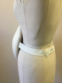 N/L, White, Elastic Belt with Velcro Closure, White Foam Belly Pad