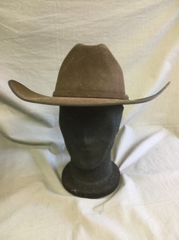 PANHANDLE COLLECTION, Dk Brown, Wool, Solid, Silver Longhorn Filigred Mini Belt Buckle Hat Band