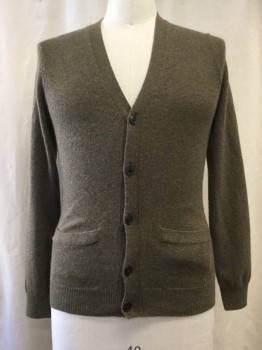 JCREW, Olive Green, Cashmere, Heathered, Button Front, 2 Pockets,