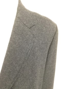 MTO, Charcoal Gray, Wool, Heathered, Single Breasted, Collar Attached, Notched Lapel, 2 Pockets, Long Sleeves, * Hole Left Side Near Hem Front*