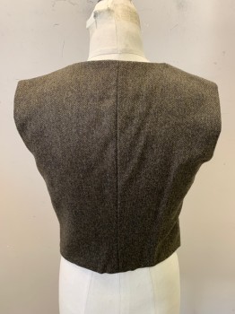 Womens, Vest, PROPOGANDA, Multi-color, Wool, Acetate, Tweed, M, Button Front, 2 Buttons,  2 Snaps, Whisker Darts