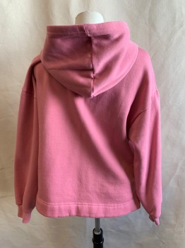 ZARA, Pink, Cotton, Polyester, Hooded, Zip Front, Long Sleeves, 2 Pockets