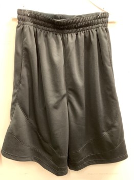 Mens, Shorts, CSG, Black, Polyester, Solid, M, Athletic/Basketball Shorts, 2 Pocket, Internal Pull String
