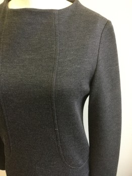N/L, Charcoal Gray, Polyester, Knit, Style Lines, Center Back Zipper,