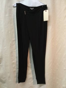 HELMUT LANG, Black, Rayon, Spandex, Solid, Black, Pleated, Cross Over Closure